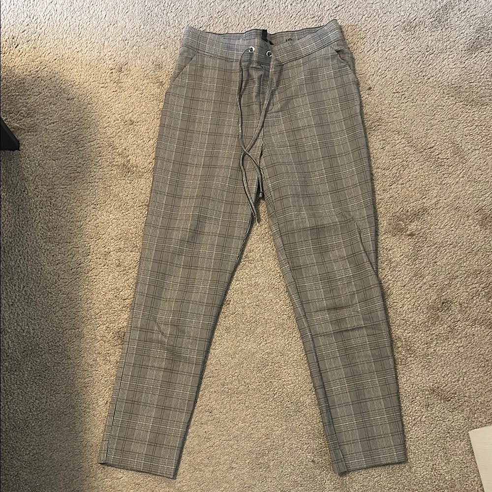 Jules & Leopold Gray Plaid Capris
